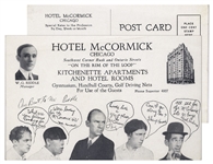 A Night in Venice Era Postcard, Circa 1929, Featuring Ted Healy With Moe, Larry, Shemp & Fred Sanborn -- 5.5 x 3.5 Postcard Promotes the Hotel McCormick in Chicago -- Near Fine